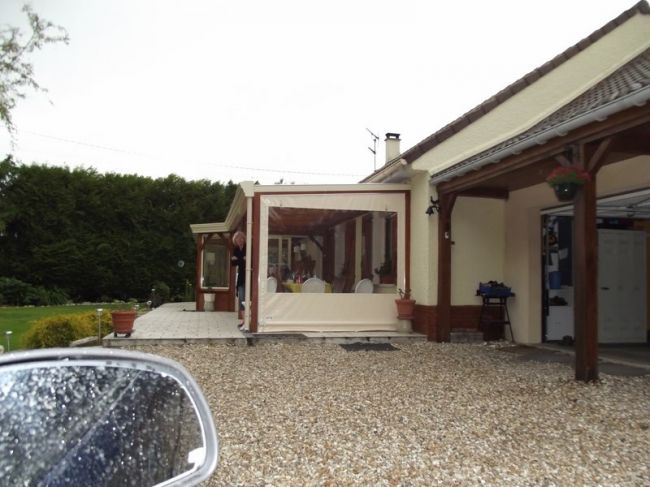 Bâche de terrasse de mobil home et avancée de maison